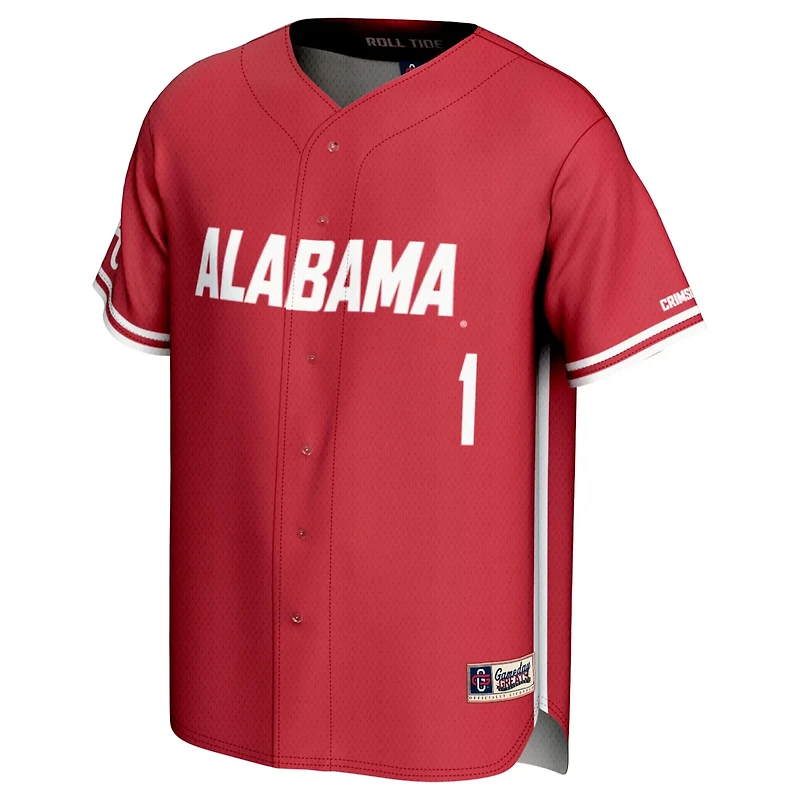 GameDay Greats 1 Alabama Crimson Tide Lightweight Baseball Fashion Jersey