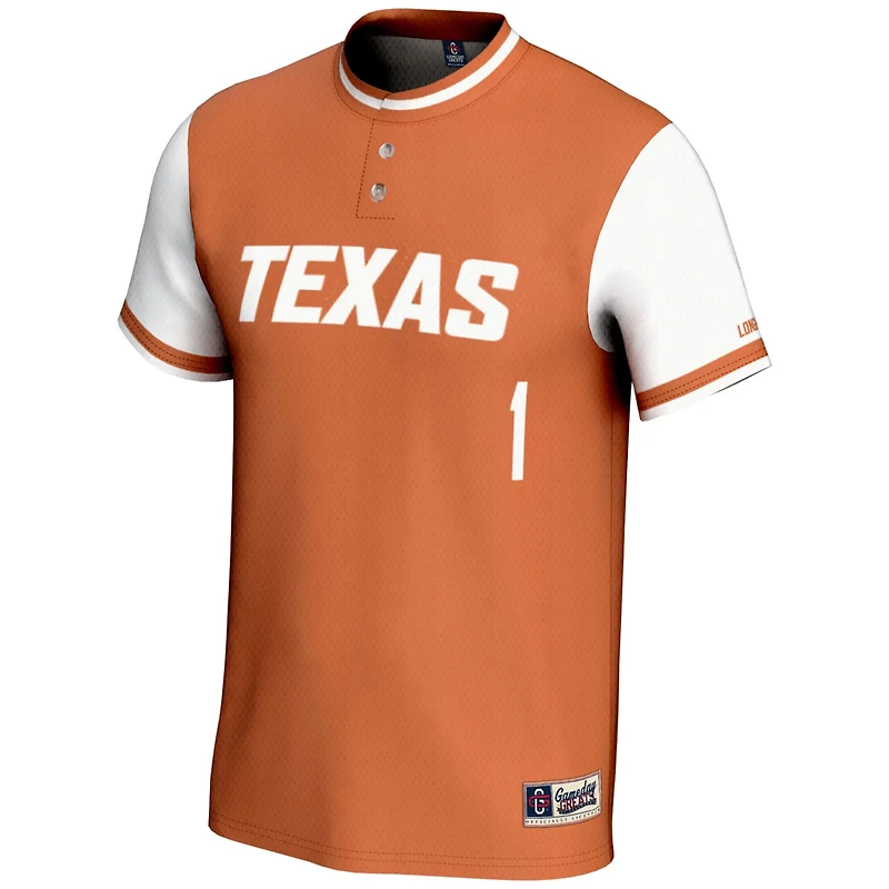 GameDay Greats 1 Burnt Texas Longhorns Lightweight Softball Jersey