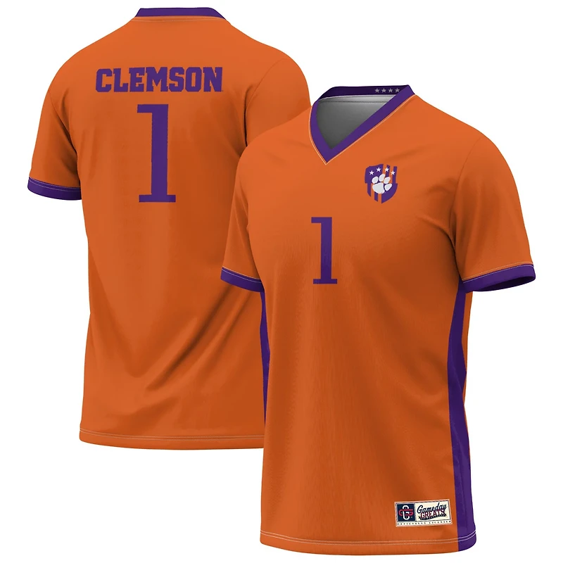 GameDay Greats 1 Clemson Tigers Lightweight Collegiate Soccer Fashion Jersey