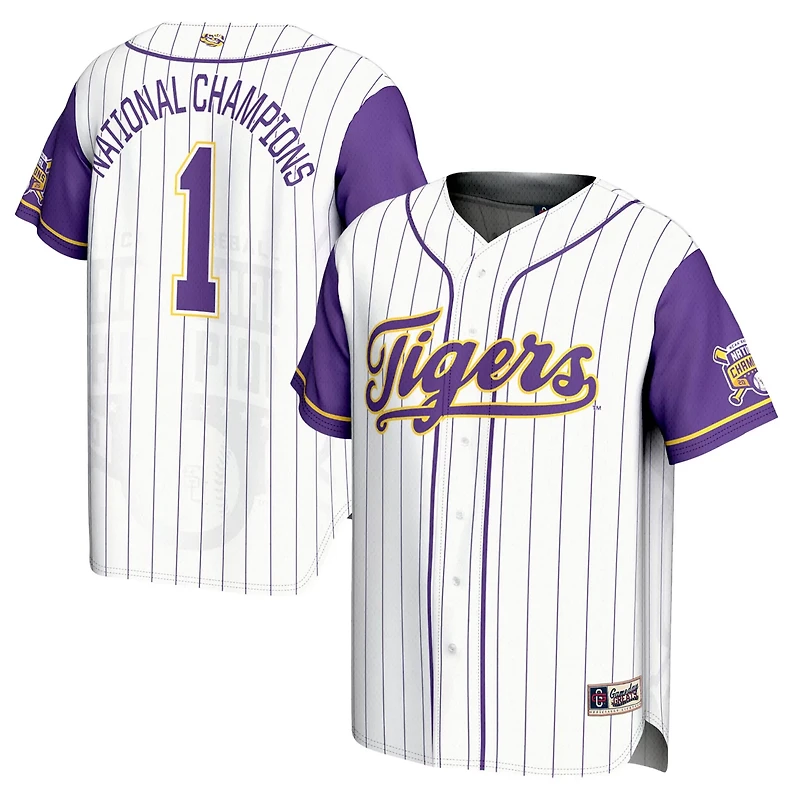 GameDay Greats 1 LSU Tigers 2025 NCAA Men's Baseball College World Series Champions Lightweight Jersey