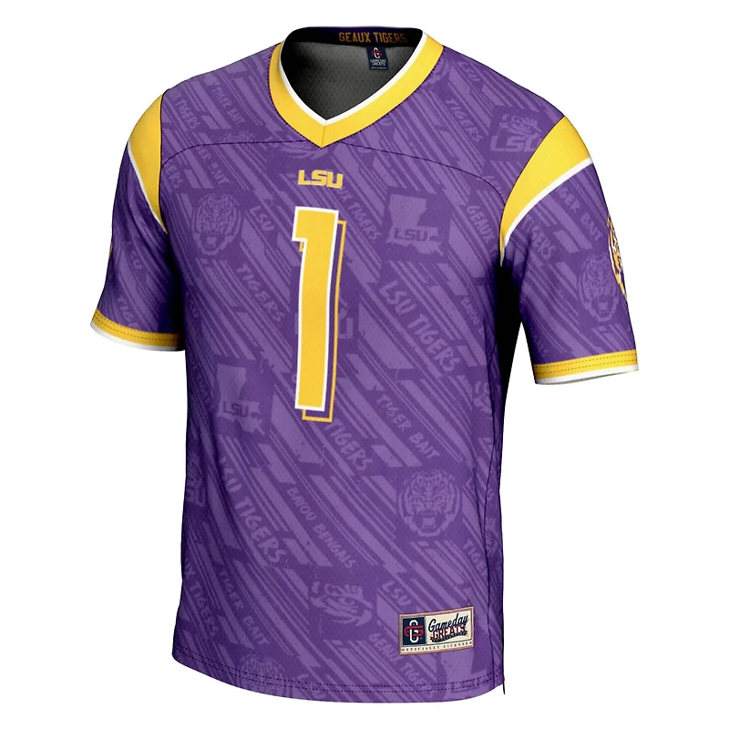 GameDay Greats 1 LSU Tigers Highlight Print Football Fashion Jersey