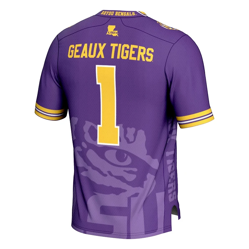 GameDay Greats 1 LSU Tigers Icon Print Football Fashion Jersey