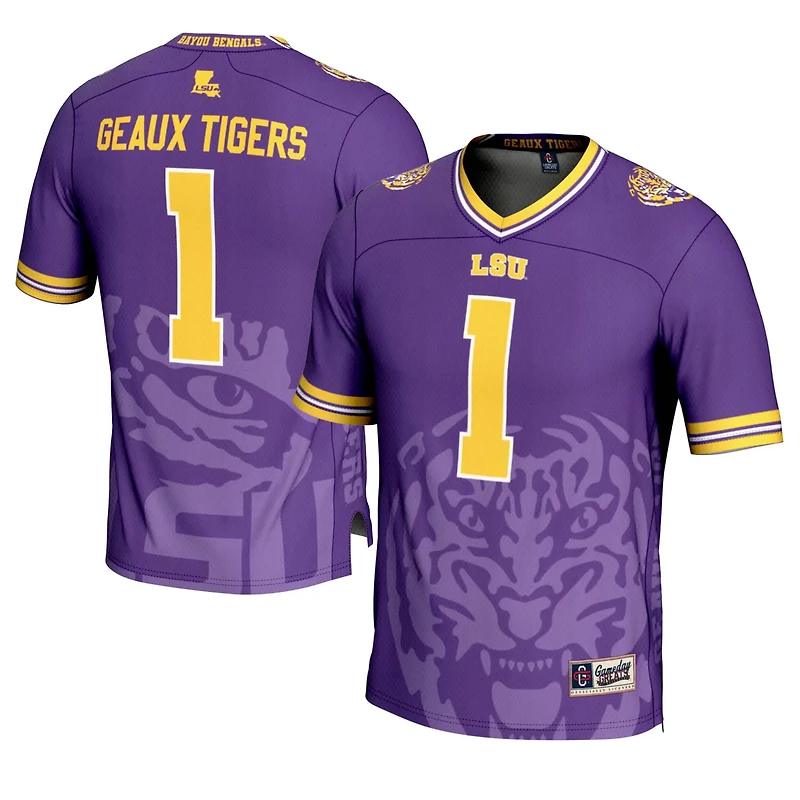 GameDay Greats 1 LSU Tigers Icon Print Football Fashion Jersey