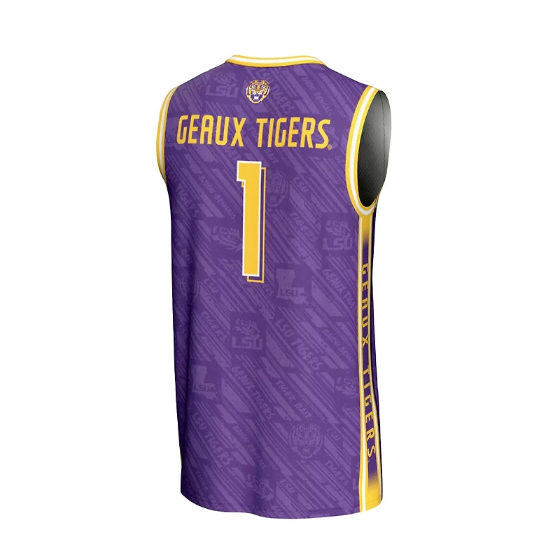 GameDay Greats 1 LSU Tigers Lightweight Highlight Print Basketball Jersey