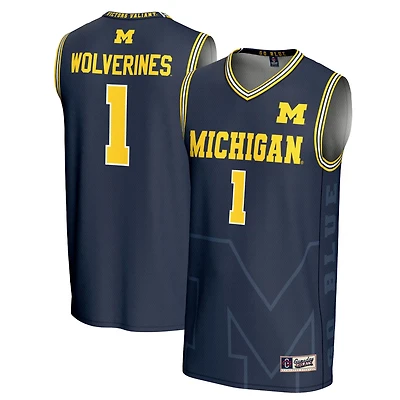 GameDay Greats 1 Michigan Wolverines Icon Print Lightweight Basketball Fashion Jersey