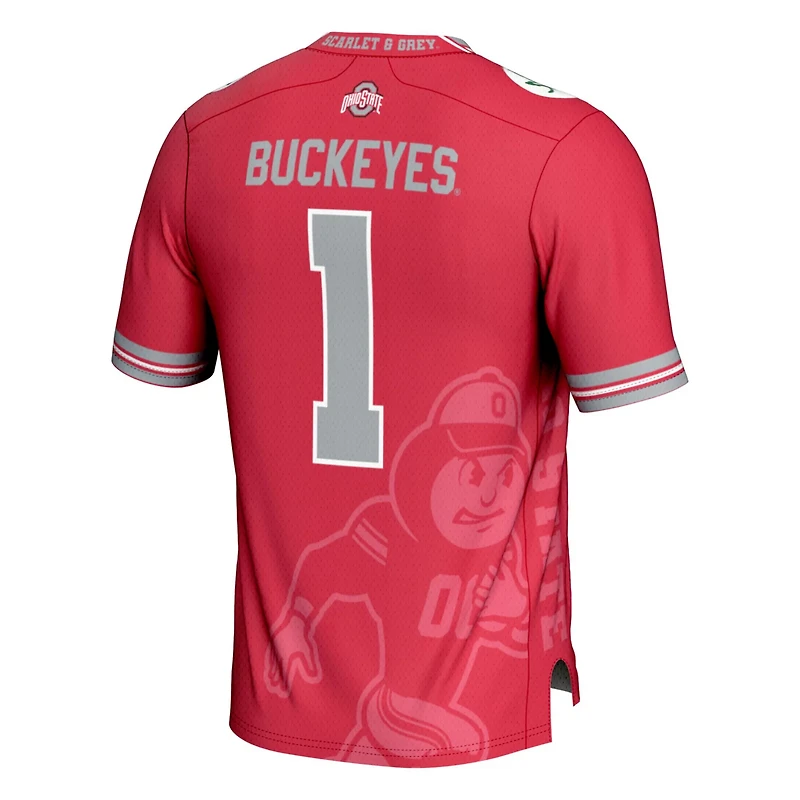 GameDay Greats 1 Ohio State Buckeyes Icon Print Football Fashion Jersey