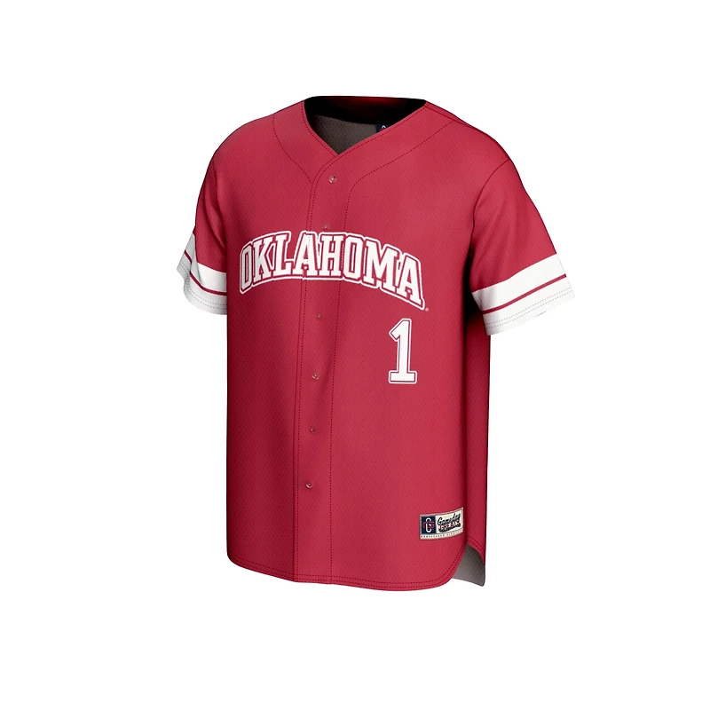 GameDay Greats 1 Oklahoma Sooners Lightweight Collegiate Baseball Fashion Jersey