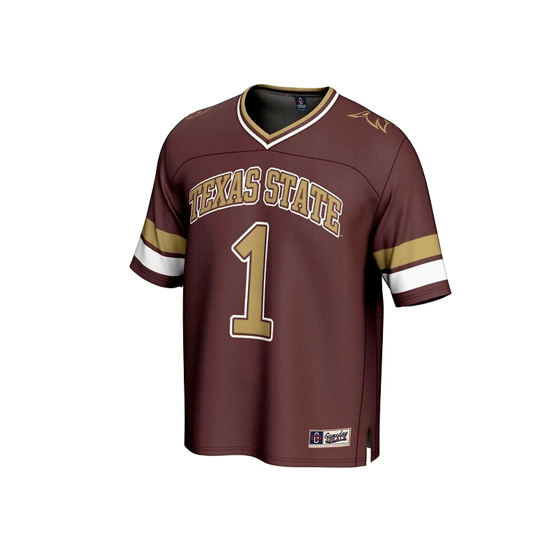 GameDay Greats 1 Texas State Bobcats Lightweight Collegiate Football Fashion Jersey