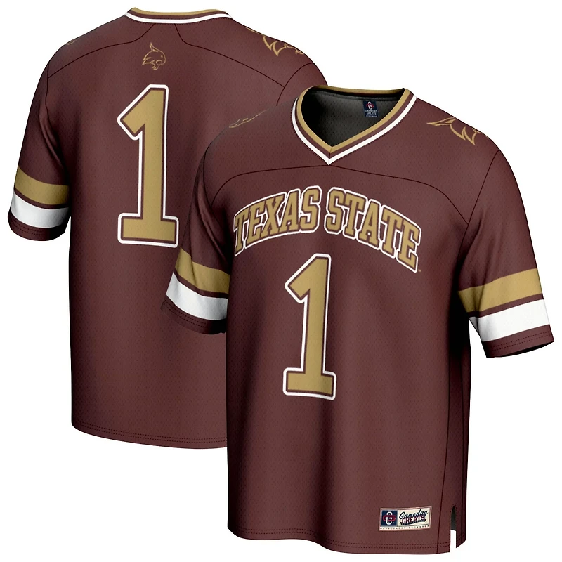 GameDay Greats 1 Texas State Bobcats Lightweight Collegiate Football Fashion Jersey