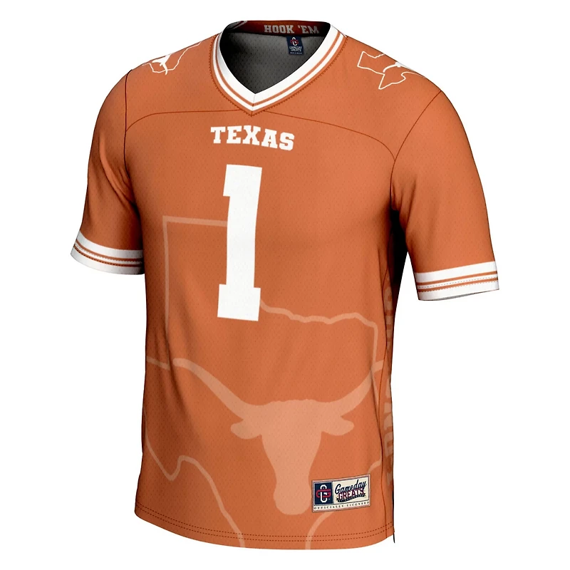 GameDay Greats 1 Texas Longhorns Icon Print Football Fashion Jersey