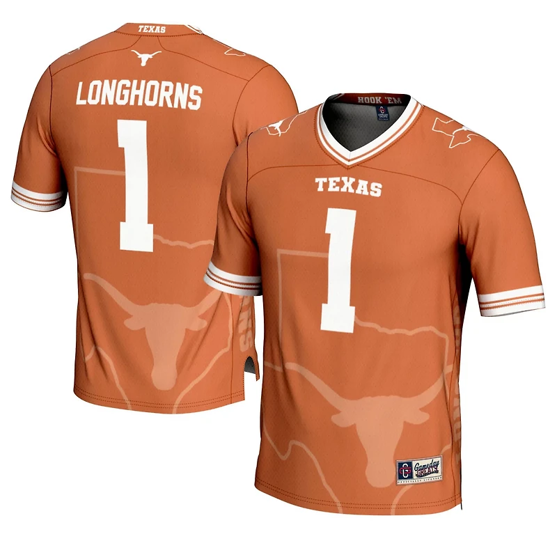 GameDay Greats 1 Texas Longhorns Icon Print Football Fashion Jersey