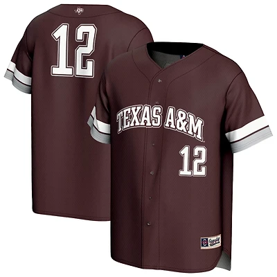 GameDay Greats 12 Texas AM Aggies Lightweight Collegiate Baseball Fashion Jersey