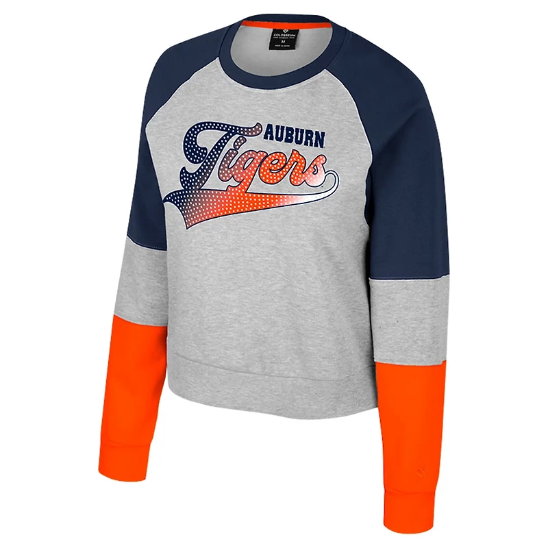 Girls Youth Colosseum Auburn Tigers Katinka Rhinestone Pullover Sweatshirt