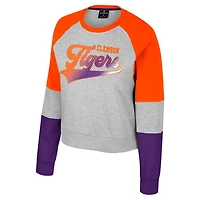 Girls Youth Colosseum Clemson Tigers Katinka Rhinestone Pullover Sweatshirt