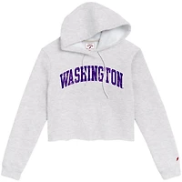 League Collegiate Wear Washington Huskies 2-Hit 1636 Cropped Pullover Hoodie