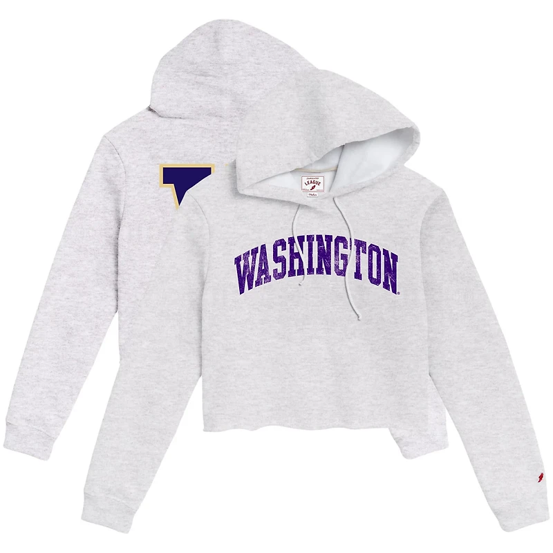 League Collegiate Wear Washington Huskies 2-Hit 1636 Cropped Pullover Hoodie