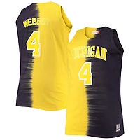 Mitchell  Ness Chris Webber /Maize Michigan Wolverines Big Tall Player Tie-Dye Jersey
