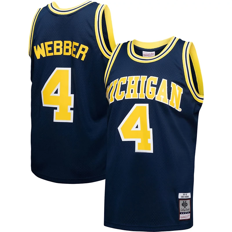 Mitchell  Ness Chris Webber Michigan Wolverines 1991/92 College Vault Player Swingman Jersey