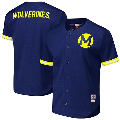 Mitchell  Ness Michigan Wolverines Game Time Vintage Mesh Button Front Top