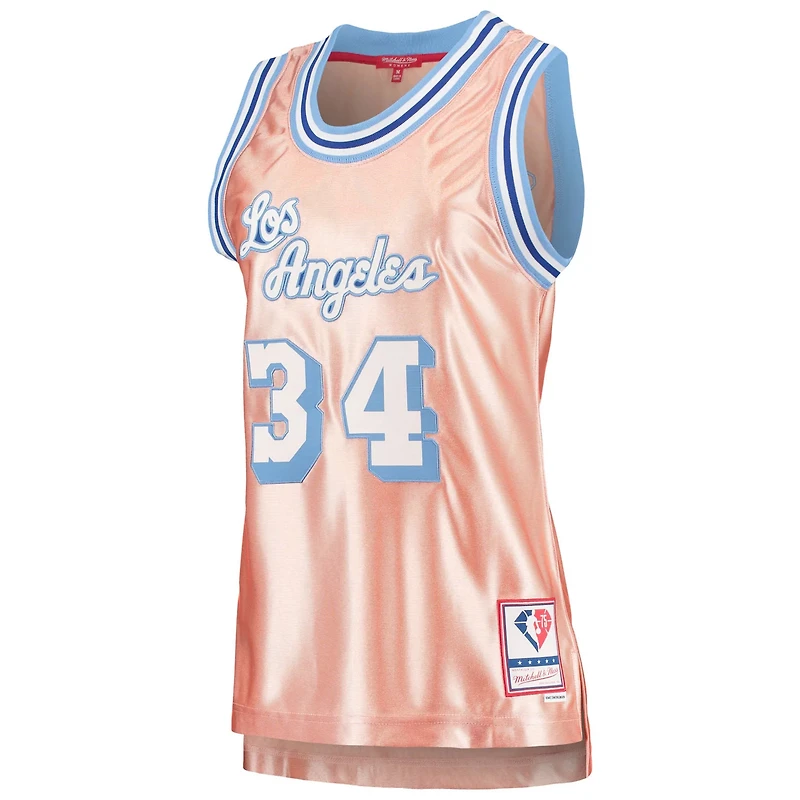 Mitchell Ness Shaquille O'Neal Los Angeles Lakers 75th Anniversary Rose Gold 1996 Swingman Jersey