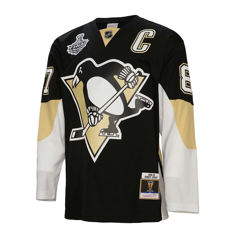 Mitchell & Ness Sidney Crosby Pittsburgh Penguins Big Tall 2008 Captain Patch Blue Line Player Jersey
