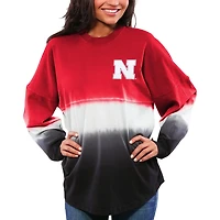 Nebraska Huskers Ombre Long Sleeve Dip-Dyed Spirit Jersey
