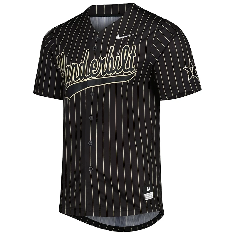 Nike /Gold Vanderbilt Commodores Pinstripe Replica Full-Button Baseball Jersey
