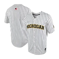 Nike /Navy Michigan Wolverines Pinstripe Replica Full-Button Baseball Jersey