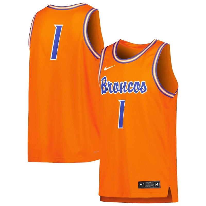 Nike 0 Boise State Broncos Retro Replica Basketball Jersey