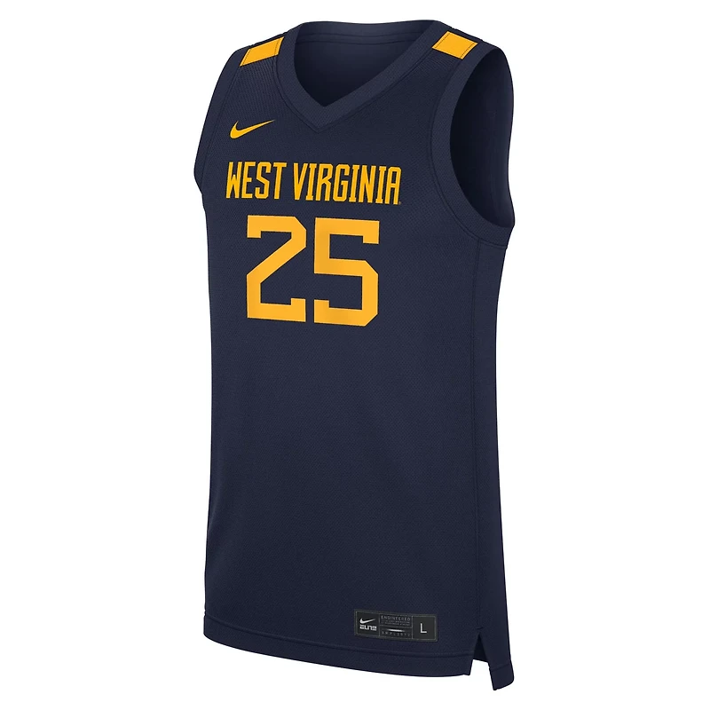 Nike 25 West Virginia Mountaineers Road Replica Basketball Jersey