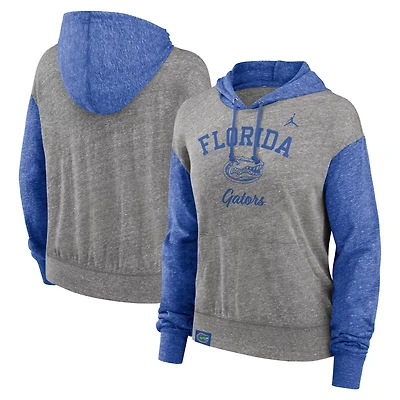 Nike Heather Florida Gators Color-Block Legacy Pullover Hoodie