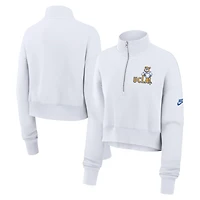 Nike UCLA Bruins Legacy Elevated Logo Cropped Half-Zip Sweatshirt