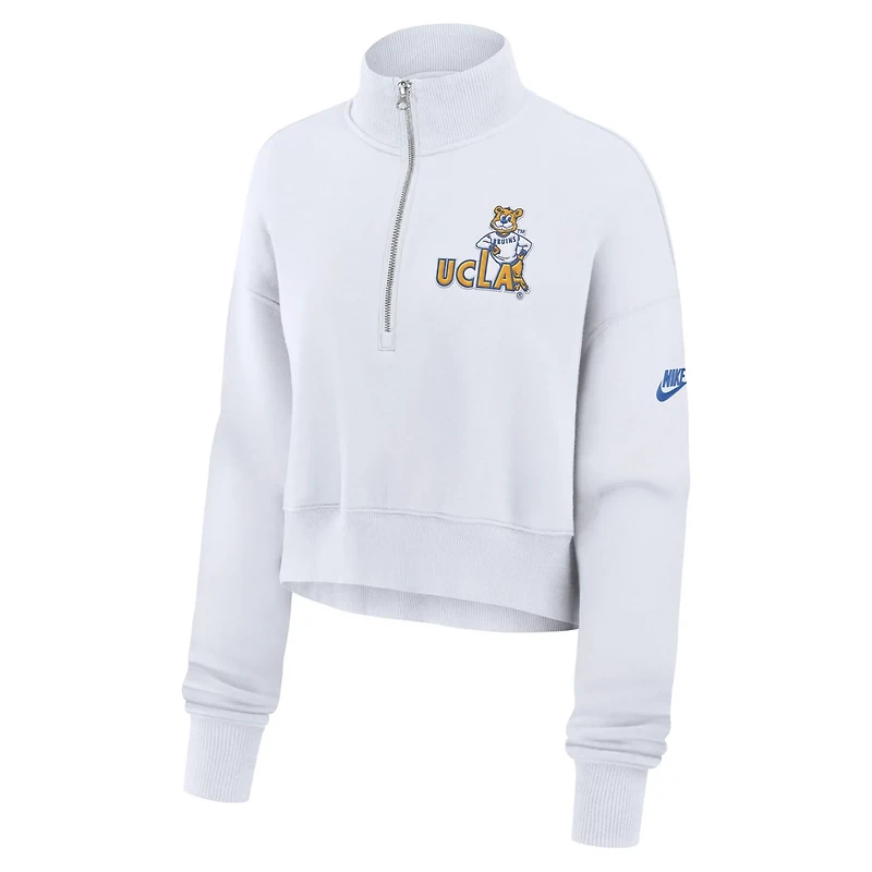 Nike UCLA Bruins Legacy Elevated Logo Cropped Half-Zip Sweatshirt