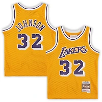 Preschool Mitchell  Ness Magic Johnson 1984-1985 Los Angeles Lakers Hardwood Classics Throwback Team Jersey
