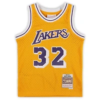 Preschool Mitchell  Ness Magic Johnson 1984-1985 Los Angeles Lakers Hardwood Classics Throwback Team Jersey