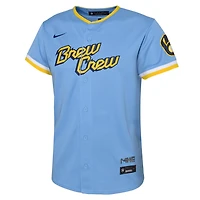 Preschool Nike Christian Yelich Powder Milwaukee Brewers City Connect Replica Player Jersey