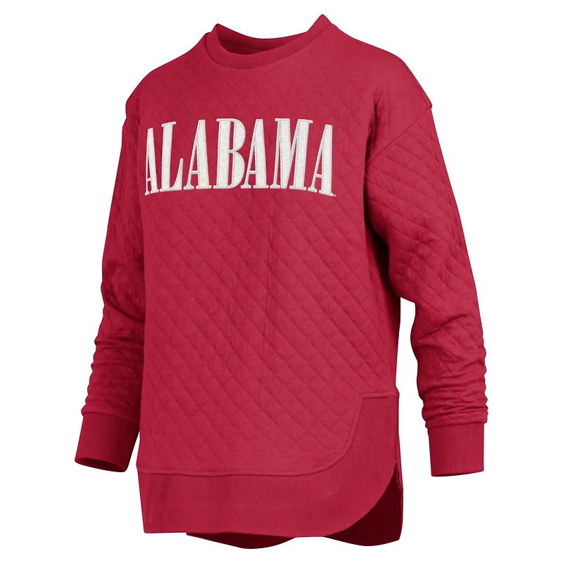 Pressbox Alabama Tide Quilted Long Sleeve Pullover Sweatshirt