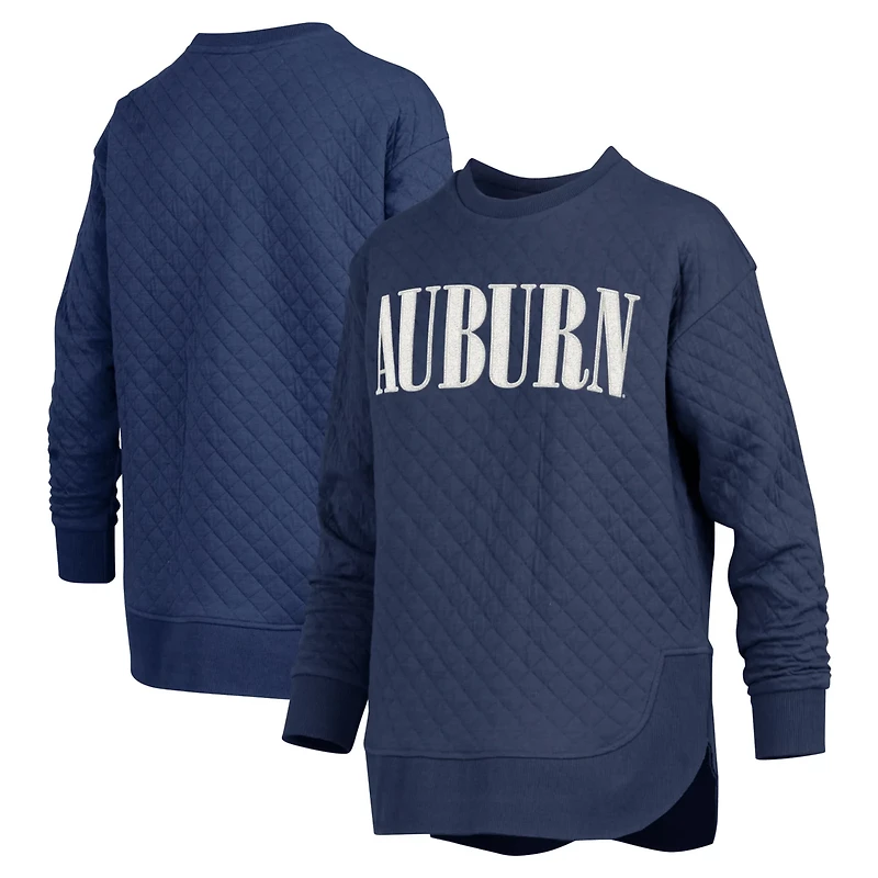 Pressbox Auburn Tigers Quilted Long Sleeve Pullover Sweatshirt