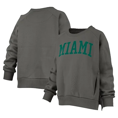 Pressbox Miami Hurricanes Pocketed Raglan Pullover Sweatshirt