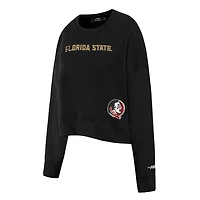Pro Standard Florida State Seminoles Sequin Boxy Cropped Pullover Sweatshirt