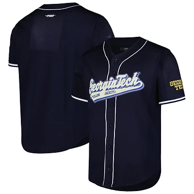 Pro Standard Georgia Tech Yellow Jackets Mesh Full-Button Replica Baseball Jersey