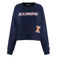 Pro Standard Illinois Fighting Illini Sequin Boxy Cropped Pullover Sweatshirt