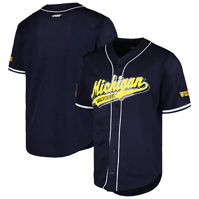 Pro Standard Michigan Wolverines Mesh Full-Button Replica Baseball Jersey