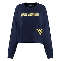 Pro Standard West Virginia Mountaineers Sequin Boxy Cropped Pullover Sweatshirt