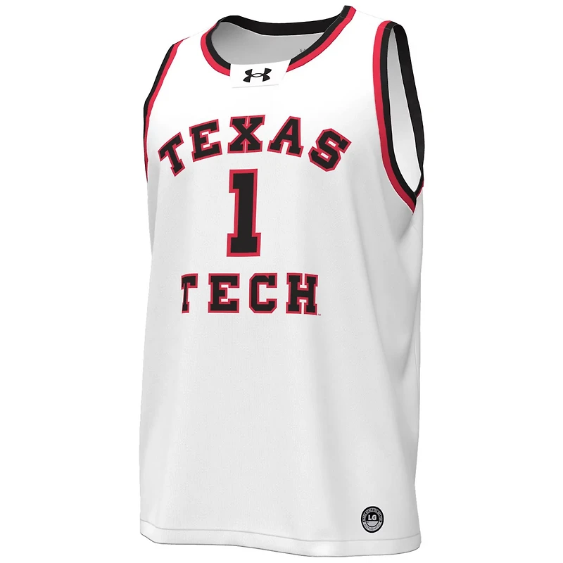 Under Armour 1 Texas Tech Red Raiders Throwback Replica Basketball Jersey