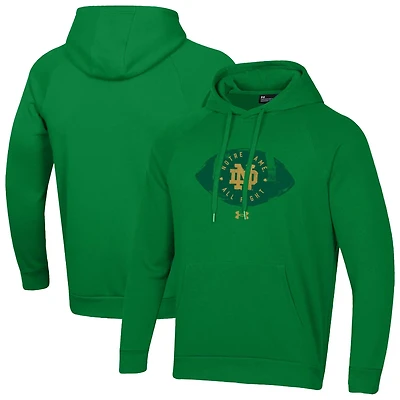 Under Armour Kelly Notre Dame Fighting Irish 2024 Wear Football Rival Fleece Pullover Hoodie