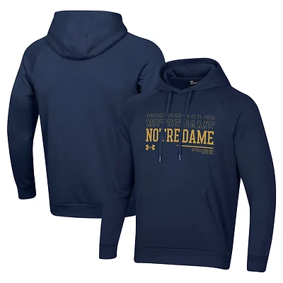 Under Armour Notre Dame Fighting Irish 2024 Sideline Wordmark Rival Pullover Hoodie
