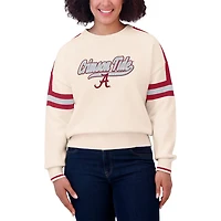 WEAR by Erin Andrews Alabama Crimson Tide Chenille Woven Patch Stripe Pullover Sweater