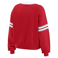 WEAR by Erin Andrews Ohio State Buckeyes Lace-Up Pullover Sweater