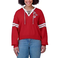 WEAR by Erin Andrews Ohio State Buckeyes Lace-Up Pullover Sweater